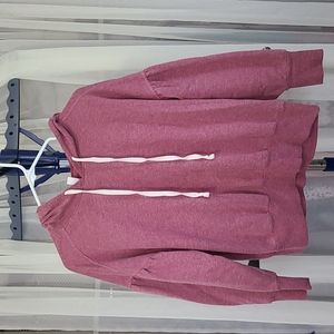 Xhilaration Women's Heather Hooded Puff Sleeve Pullover Sweatshirt. Medium